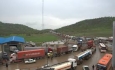 صف ۲۸ کیلومتری کامیون‌های ترانزیتی در مرز بازرگان
