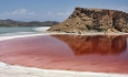 رنگ دریاچه ارومیه به دلیل اشباعیت شوری آب قرمز شد